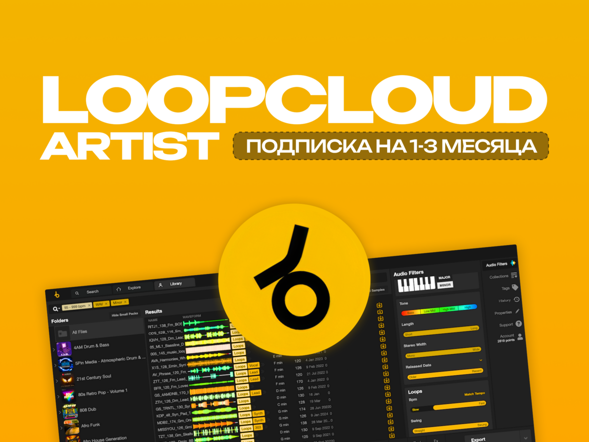 Loopcloud Artist — Подписка на 1 месяц Loopcloud Artist 1 — подписка